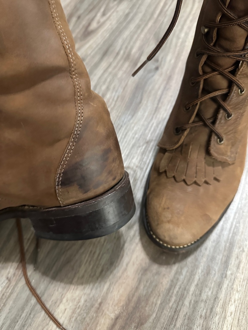 Laredo Brown Lace-Up Leather Work Boots - Picture 8 of 15